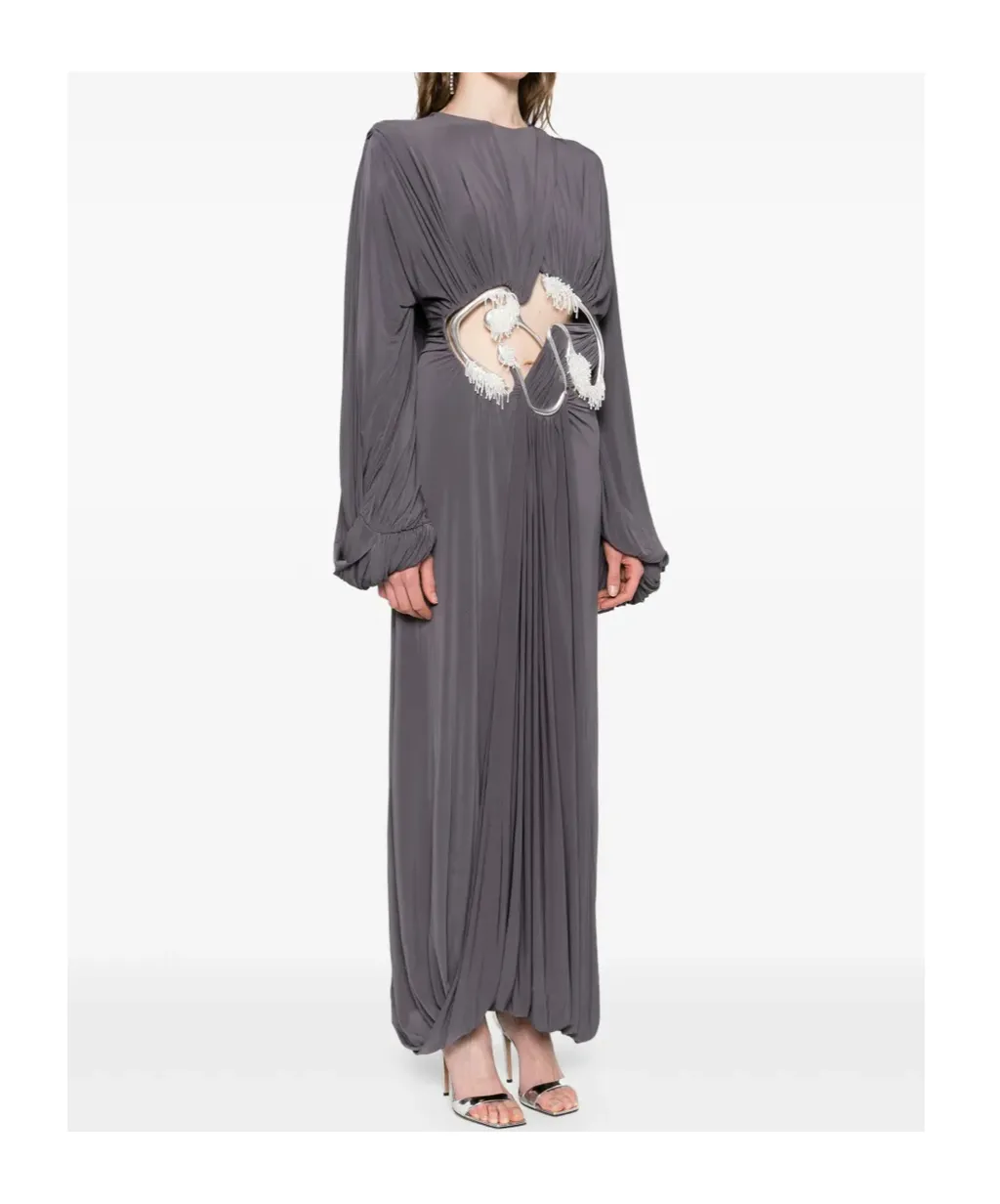 Bare-Back Off-Shoulder Dress