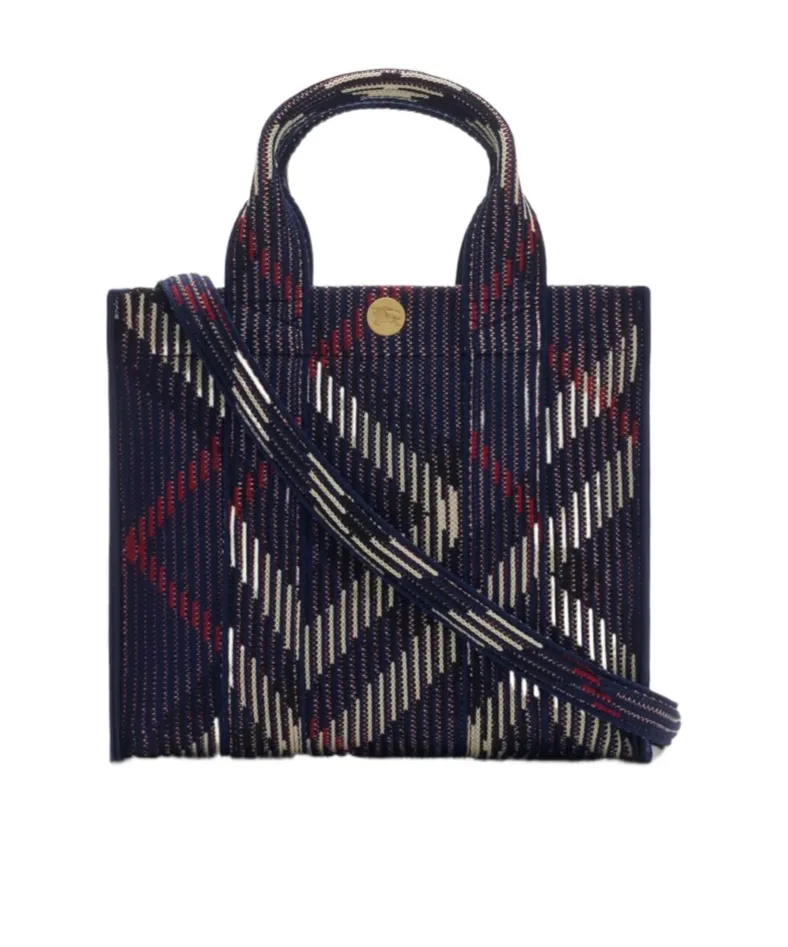 Mini Check Knitted Tote Bag