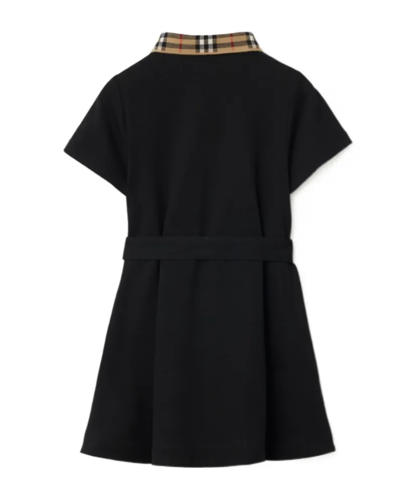Short-Sleeved Belted Polo Dress
