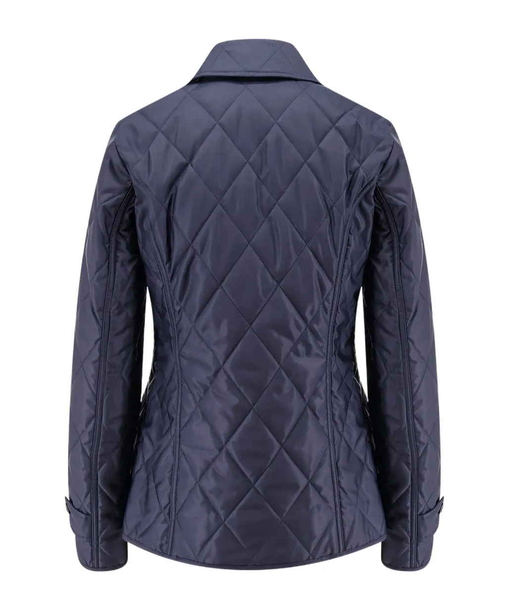 Collared Button-Up Quilted Jacket