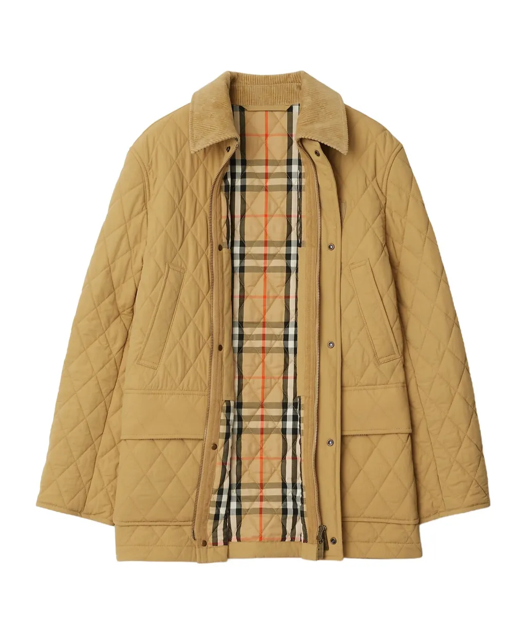 Logo Patch Diamond-Quilted Jacket