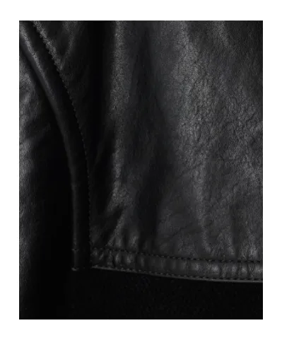 Panelled Leather-Wool Jacket