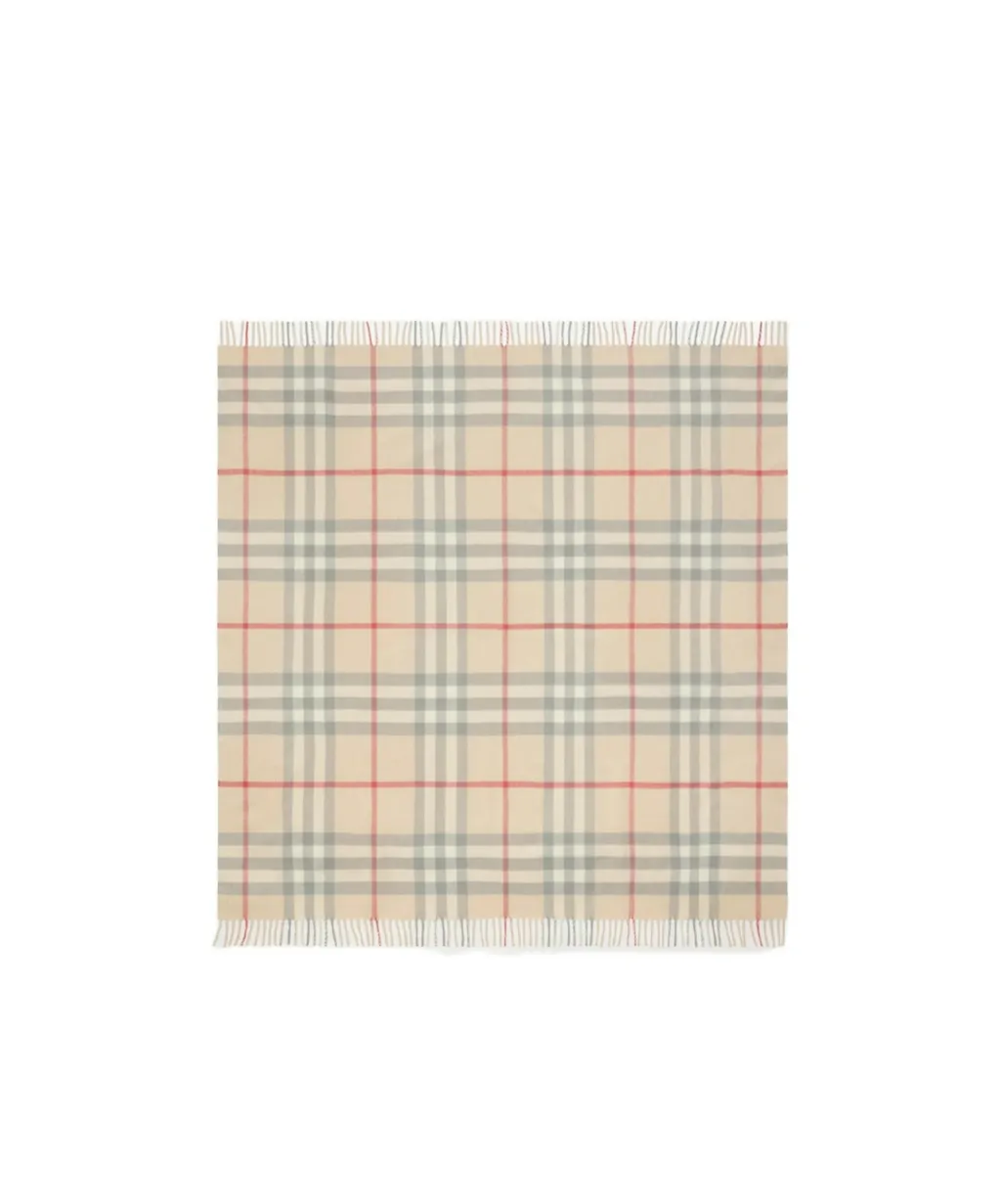 Checked Fringed Baby Blanket