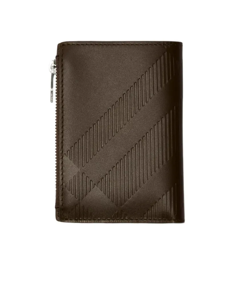 Zip-Fastening Leather Bi-Fold Wallet