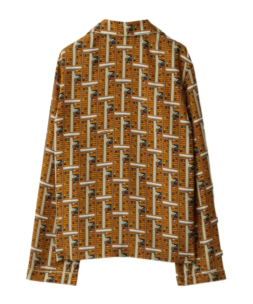 Graphic Printed Buttoned Pajama Shirt