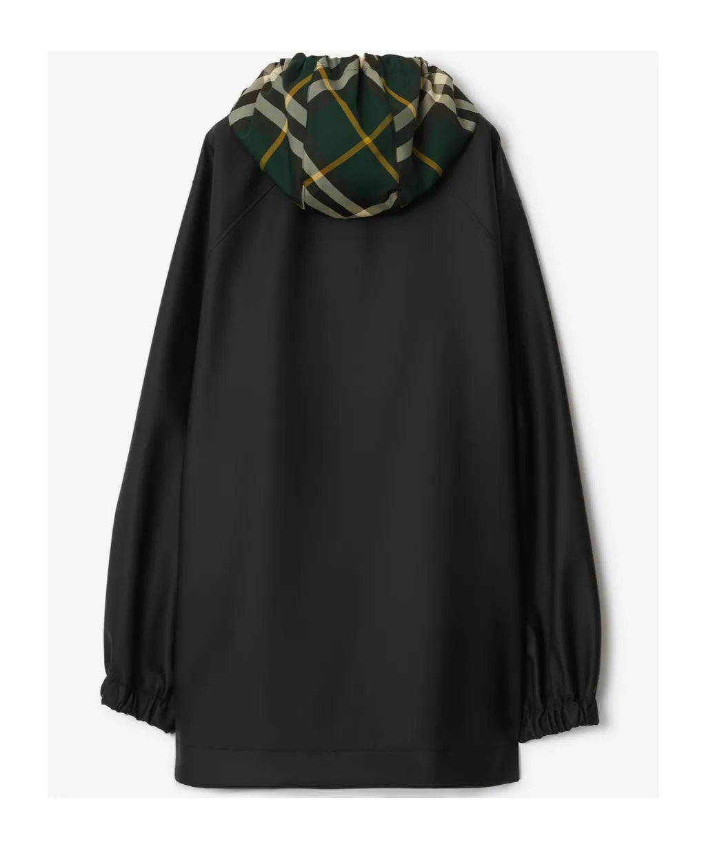 Vintage-Check Hooded Parka Coat