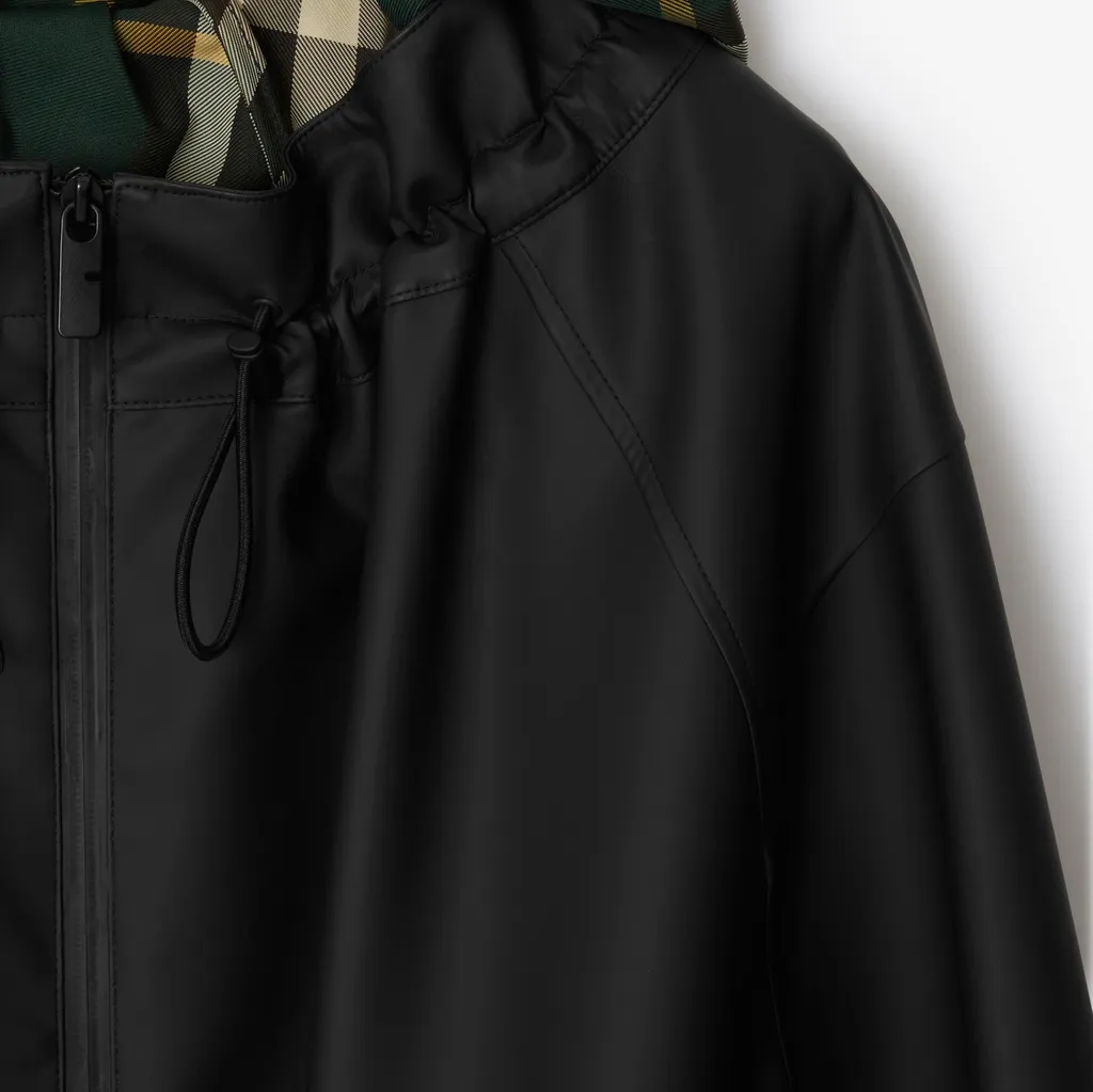 Vintage-Check Hooded Parka Coat