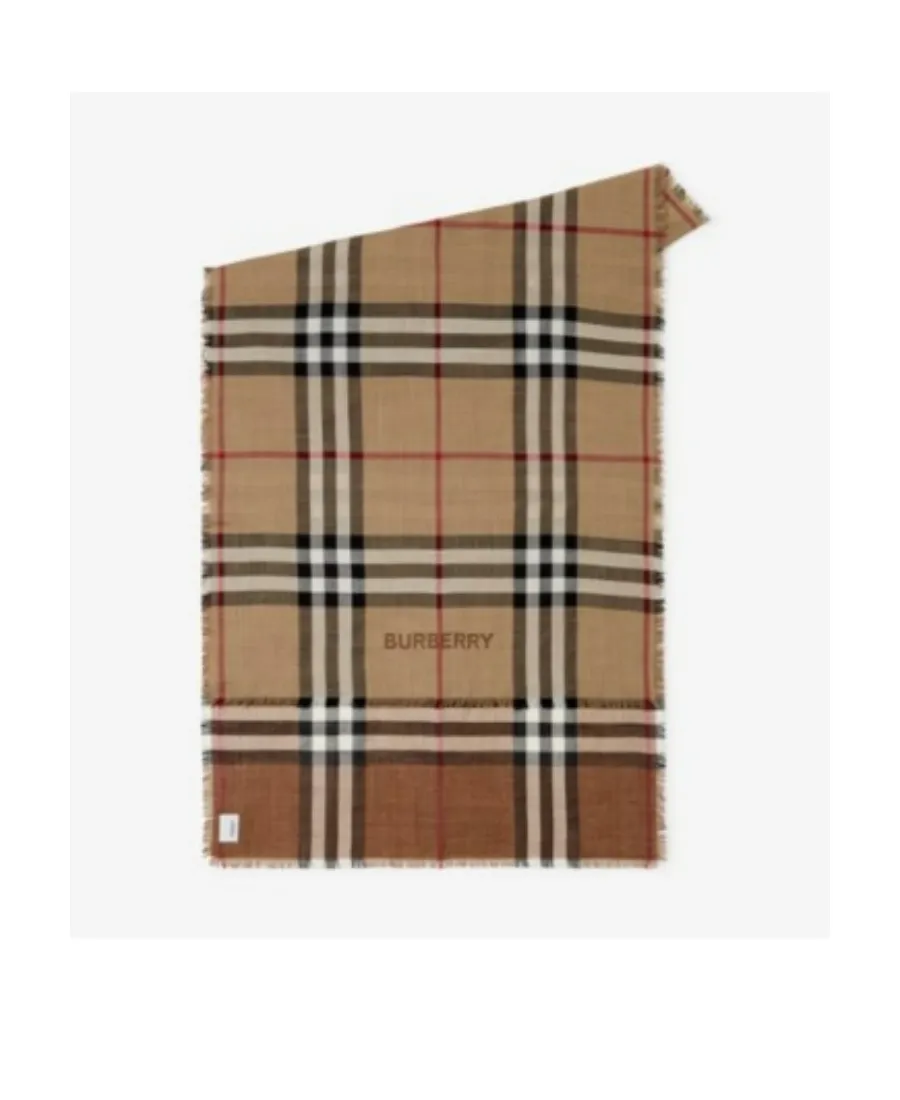 Frayed Edge Checked Scarf