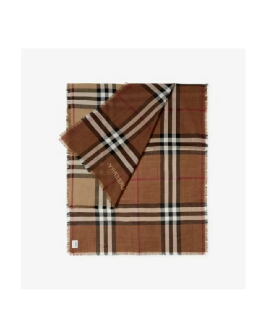Frayed Edge Checked Scarf