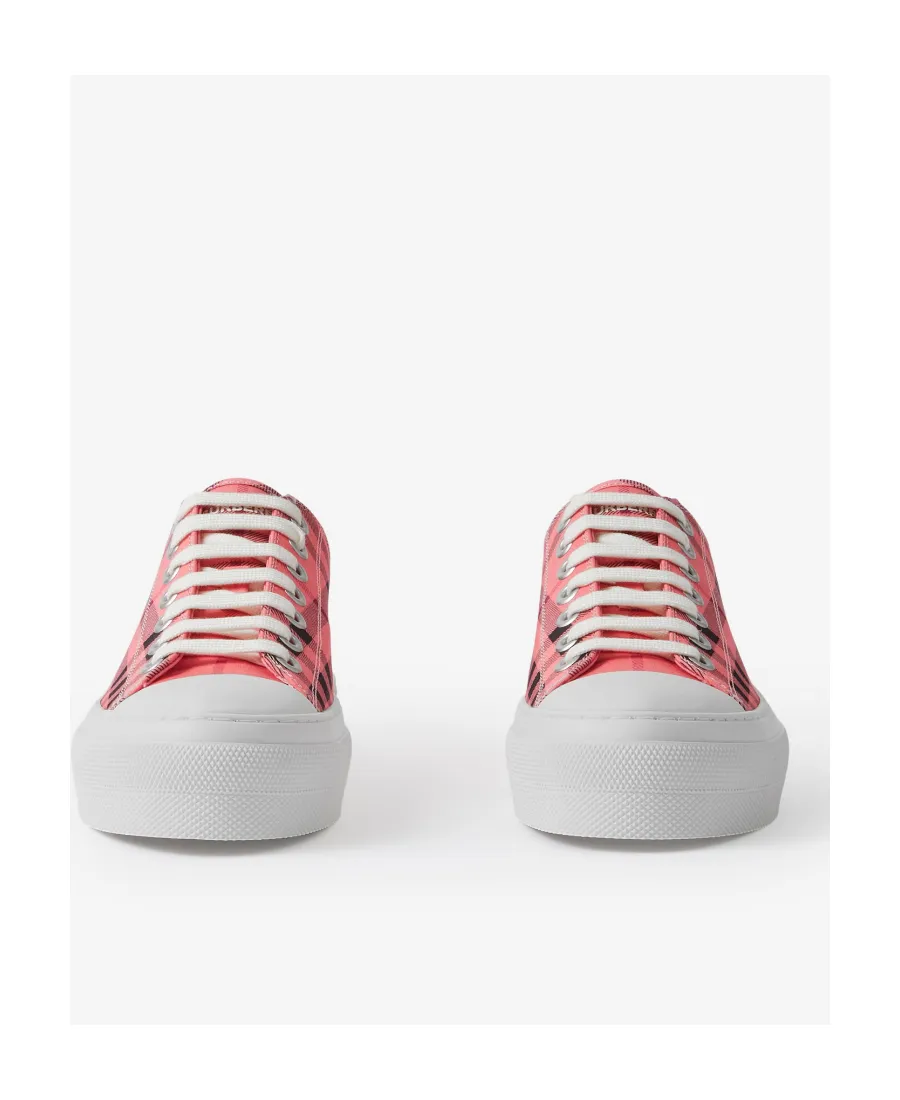 Check-Print Lace-Up Sneakers
