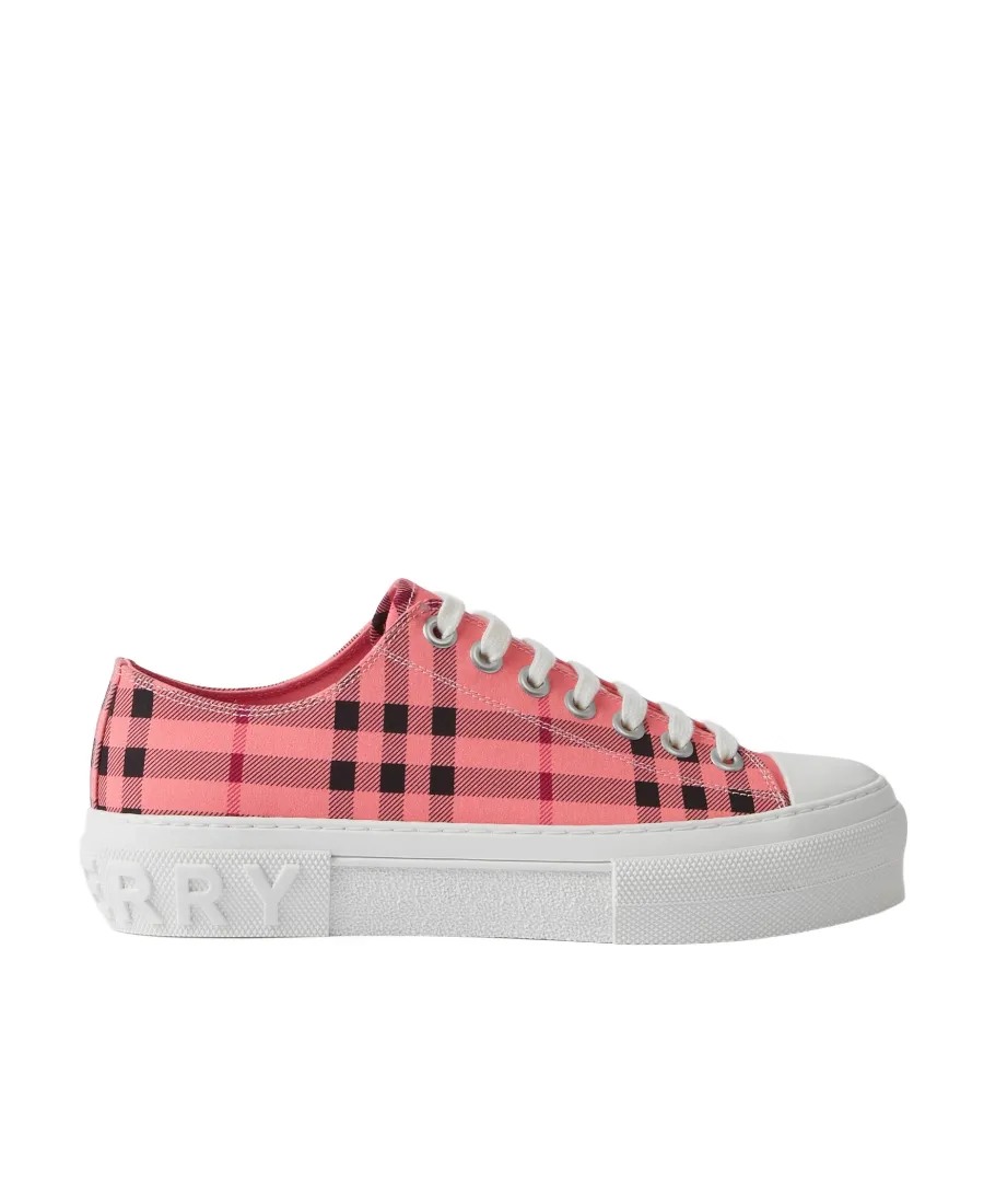 Check-Print Lace-Up Sneakers