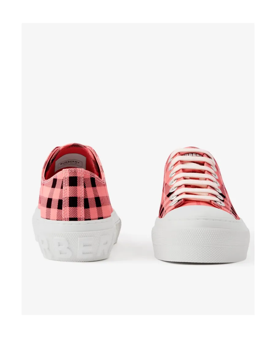 Check-Print Lace-Up Sneakers