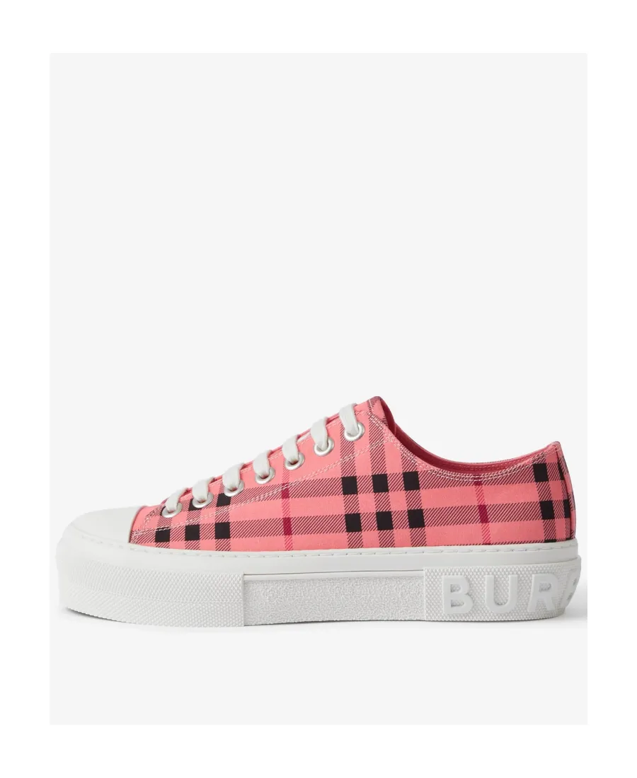 Check-Print Lace-Up Sneakers