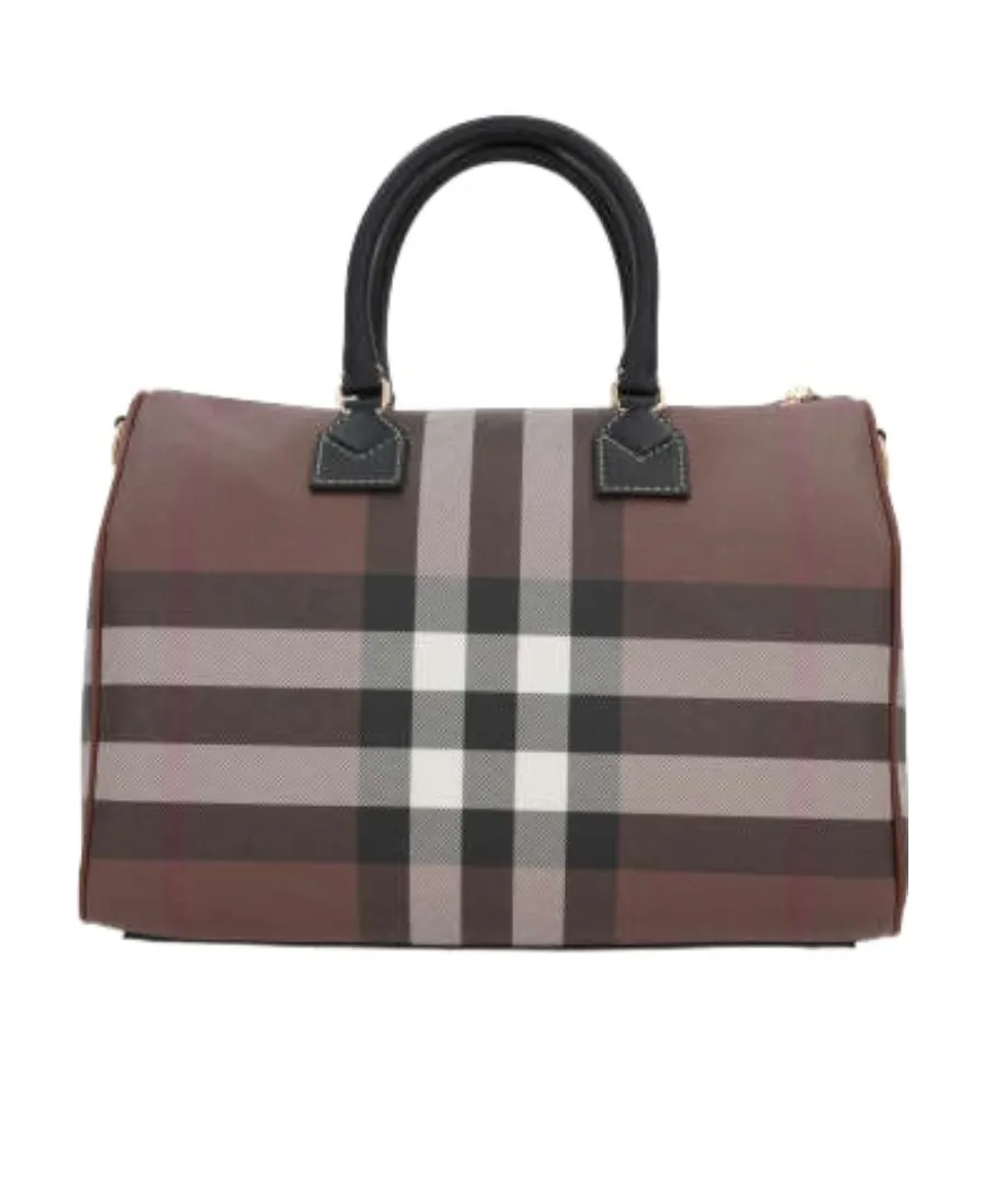 Checked Pattern Bowling Bag