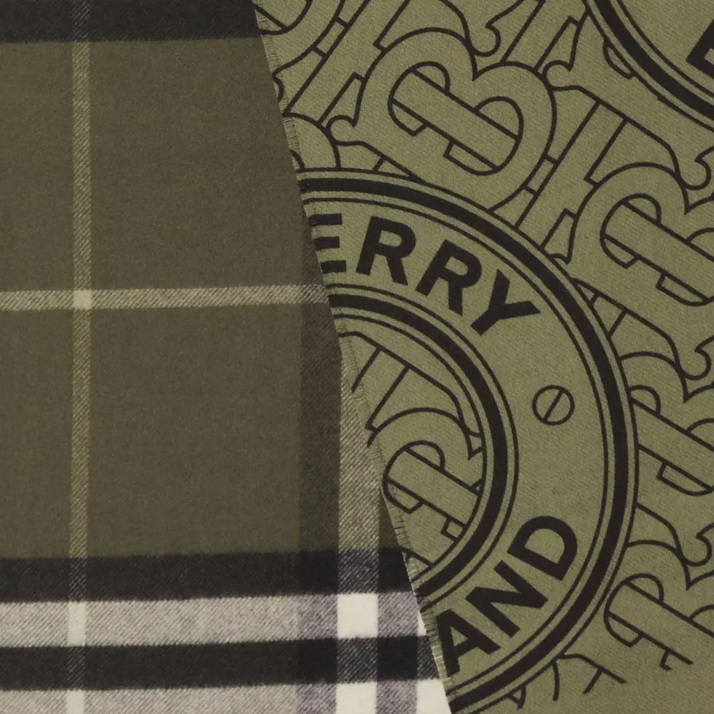 Reversible Check-Monogram Scarf