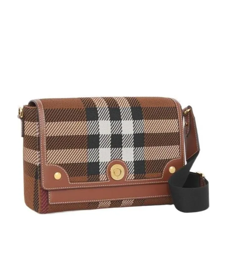 Note Knitted Check Pattern Crossbody Bag
