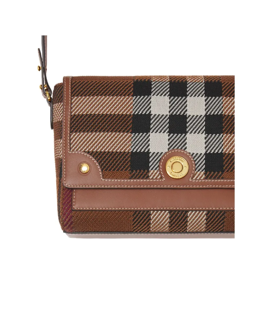 Note Knitted Check Pattern Crossbody Bag