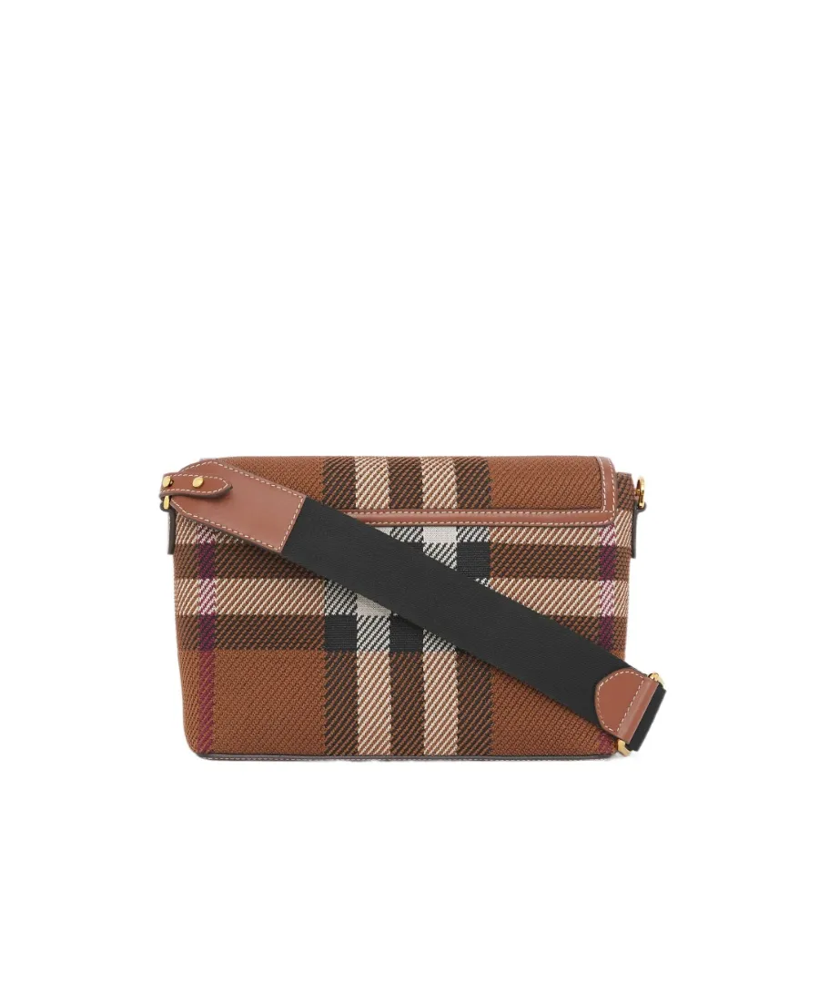 Note Knitted Check Pattern Crossbody Bag