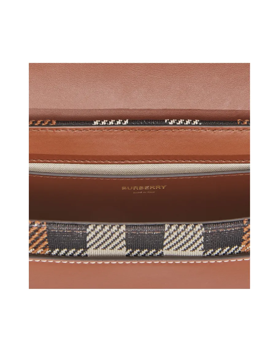 Note Knitted Check Pattern Crossbody Bag