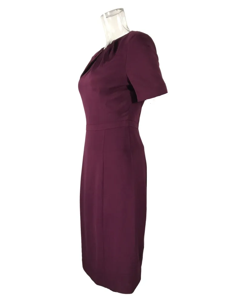 Short-Sleeved Pleated Dress