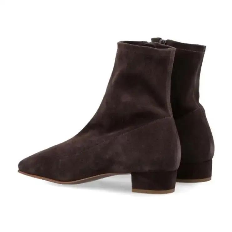 Suede Zip Ankle Boots