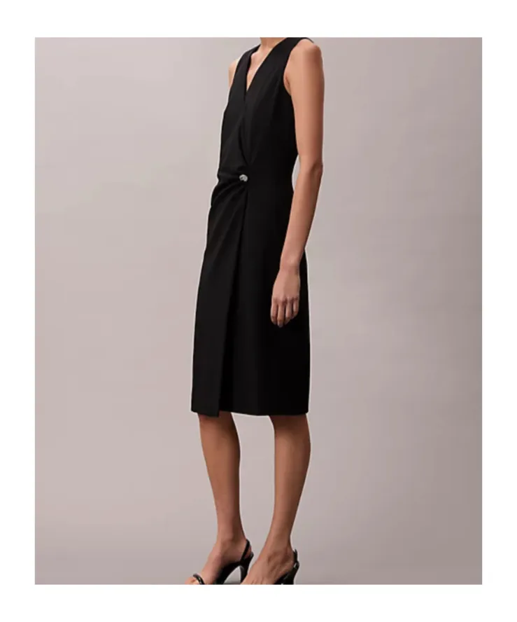 Sleeveless V-Neck Midi Dress