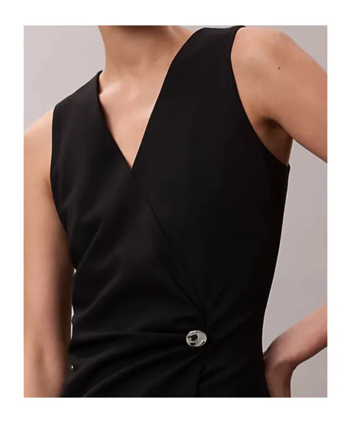 Sleeveless V-Neck Midi Dress