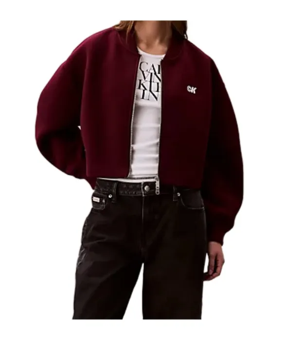 Logo-Detail Balloon-Sleeve Bomber Jacket