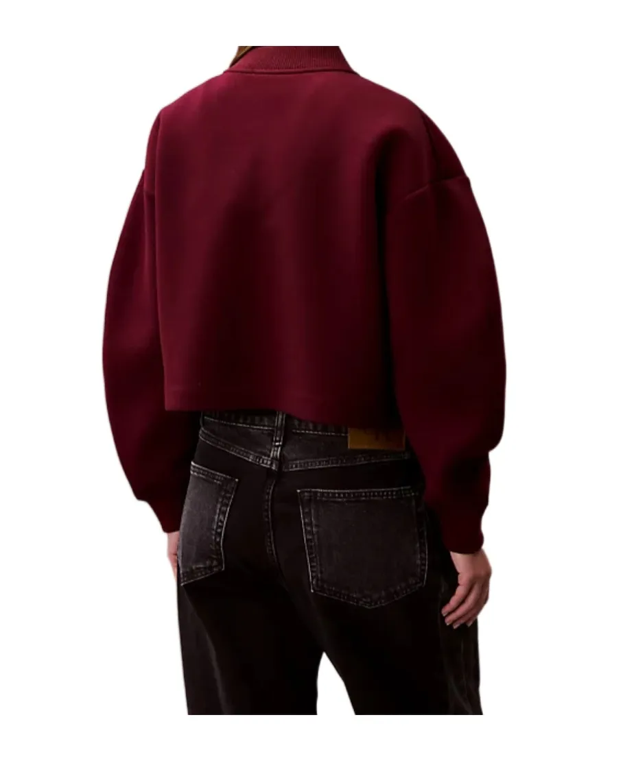 Logo-Detail Balloon-Sleeve Bomber Jacket