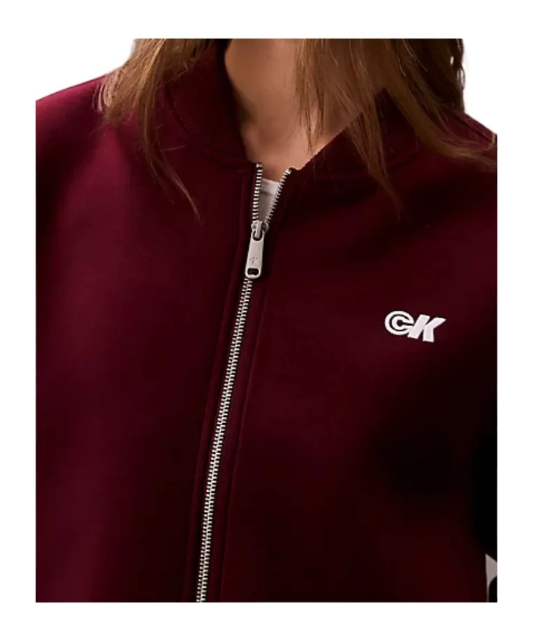 Logo-Detail Balloon-Sleeve Bomber Jacket