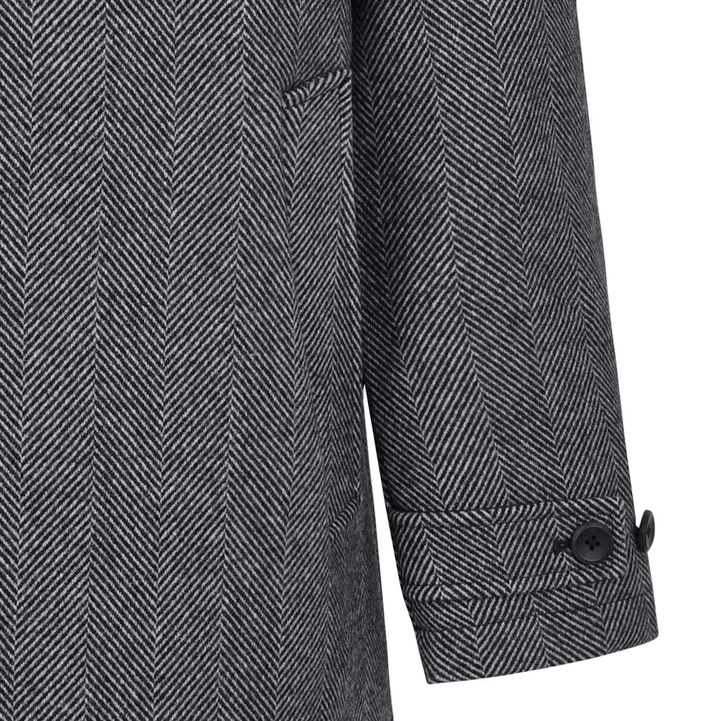 Single-Breasted Herringbone Coat