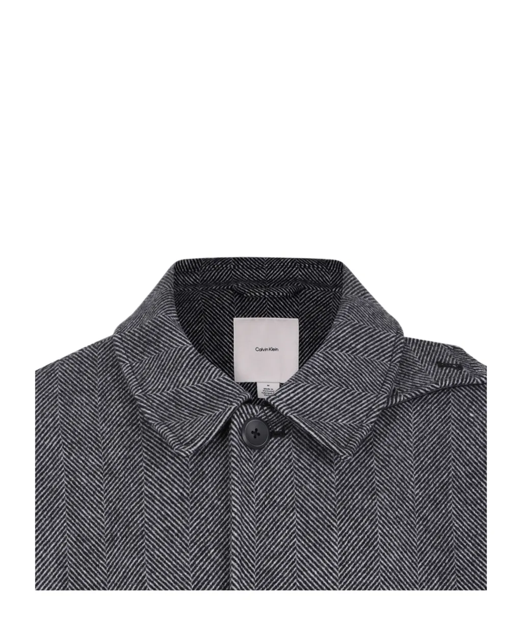 Single-Breasted Herringbone Coat
