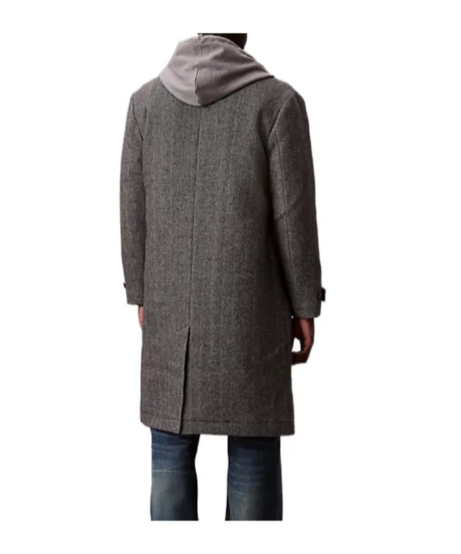Single-Breasted Herringbone Coat