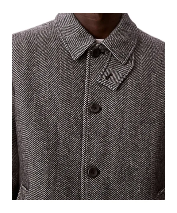 Single-Breasted Herringbone Coat