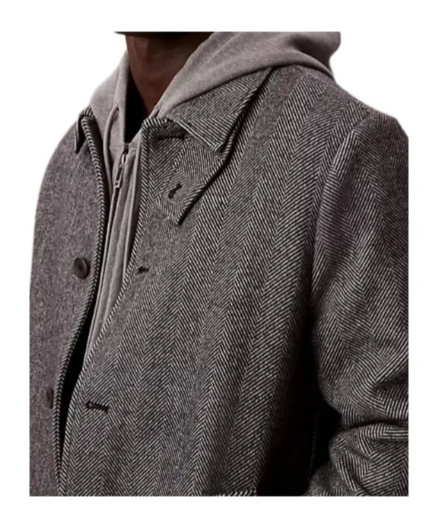Single-Breasted Herringbone Coat