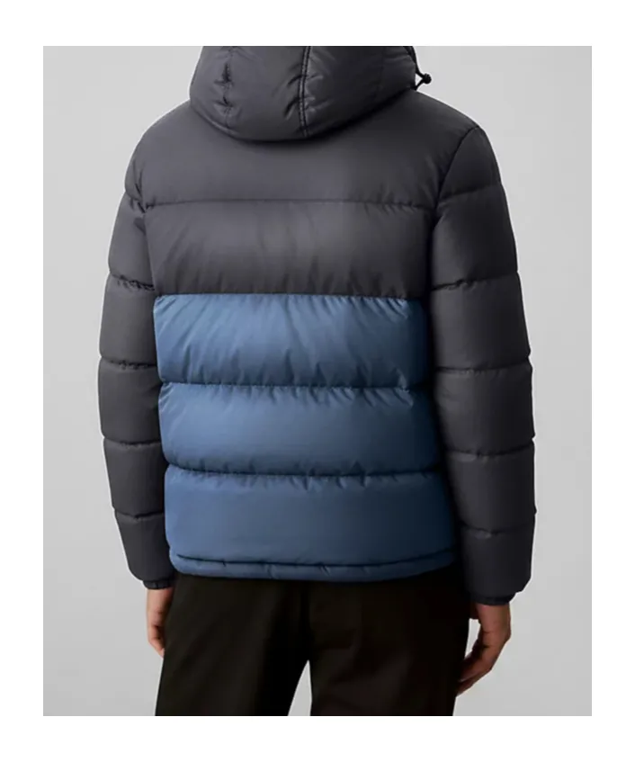 Hooded Colour-Block Puffer Jacket