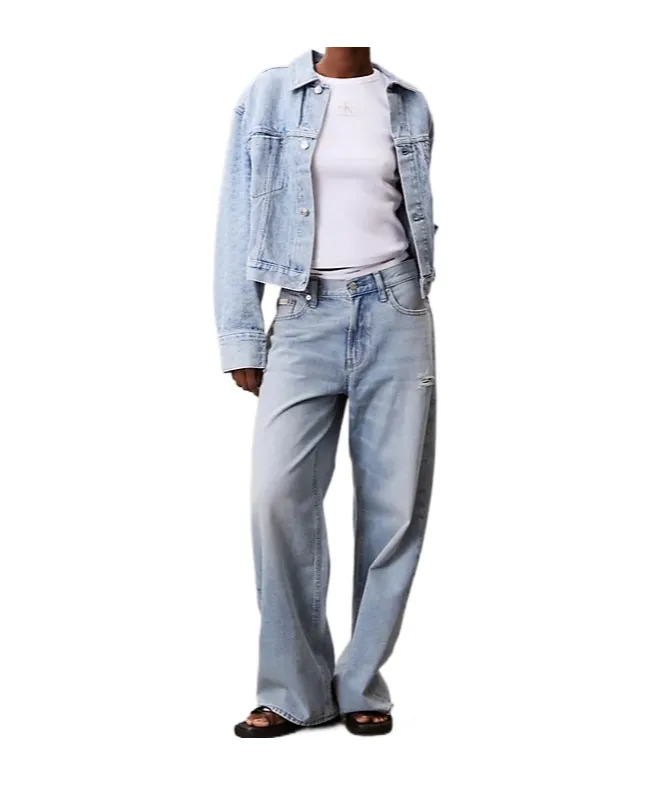 Monogram Logo Cropped Denim Jacket