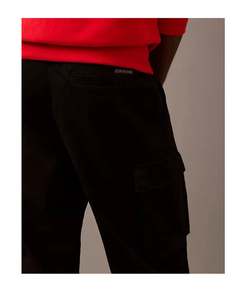 Cotton Stretch Straight Fit Cargo Trousers