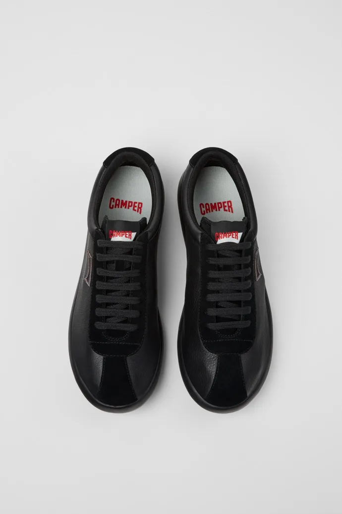 Black Leather And Nubuk Sneakers