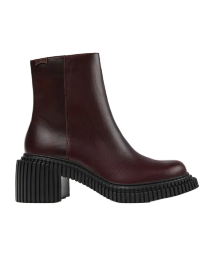 Pix London Leather Zip-Fastening Block-Heel Boots