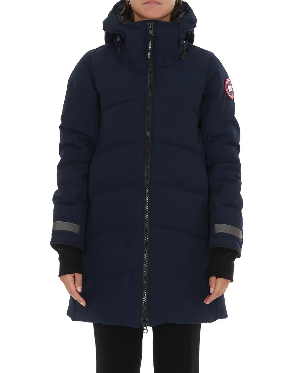 Logo Patch Sleeve Padded Coat