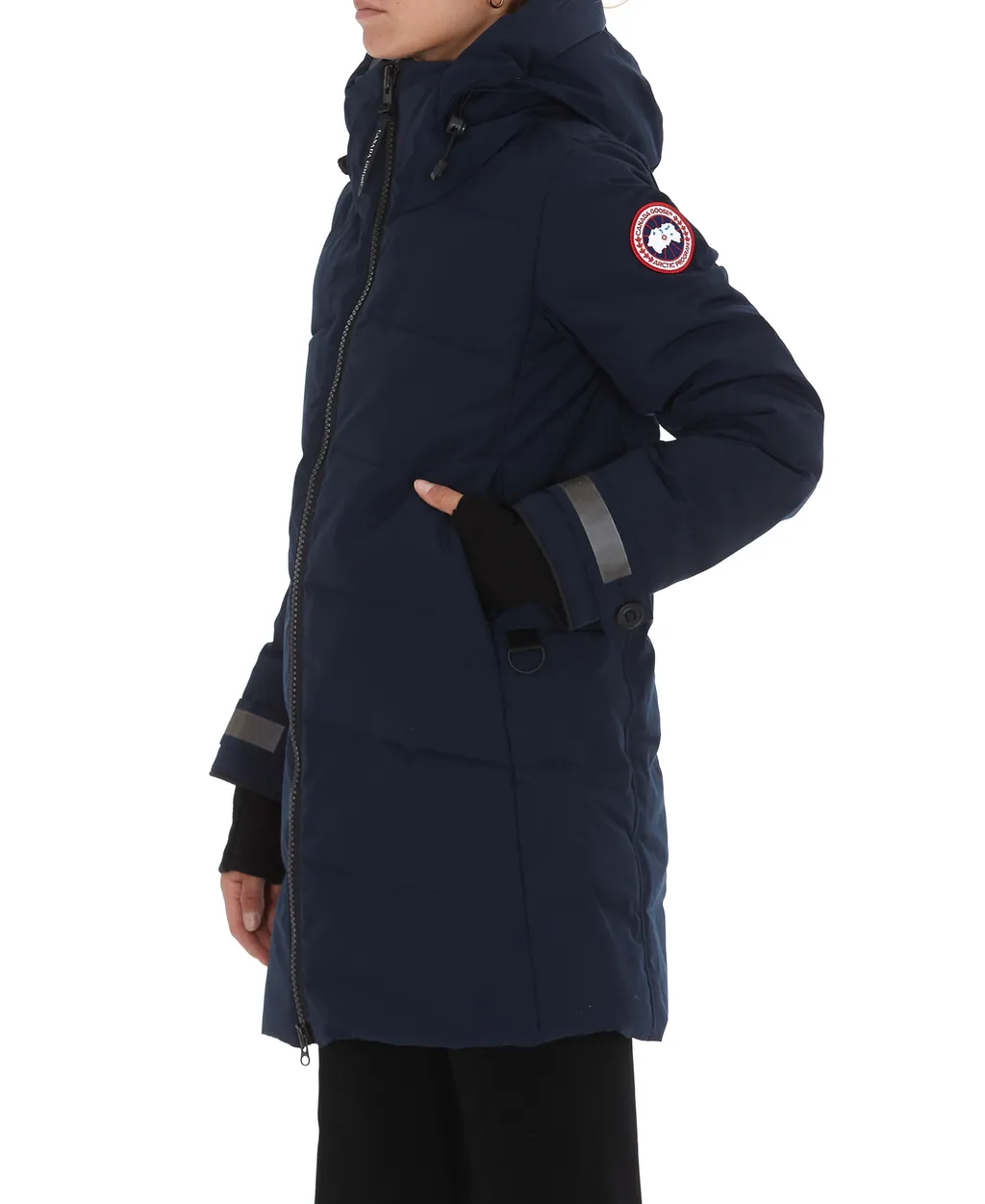 Logo Patch Sleeve Padded Coat