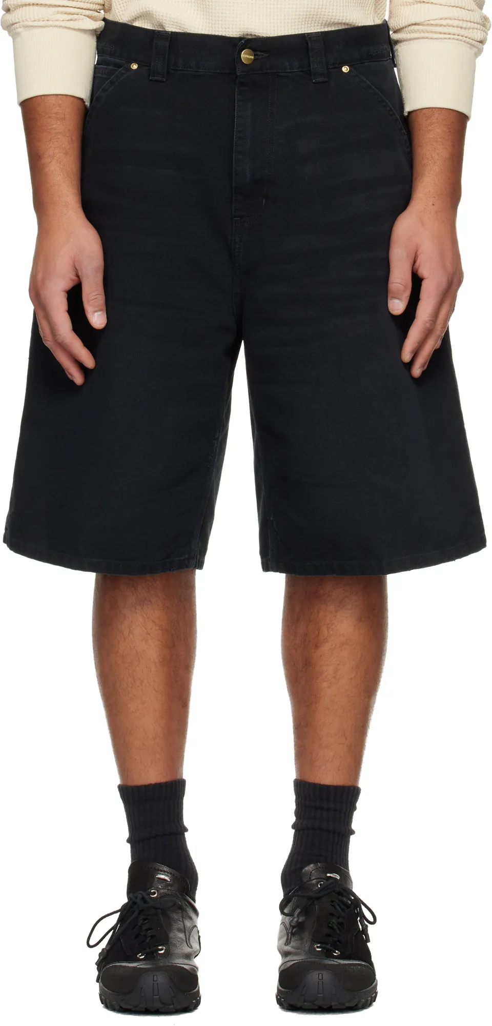 Og Single Knee Denim Shorts