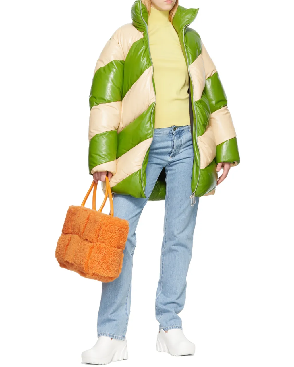 Intrecciato Shearling Tote Bag
