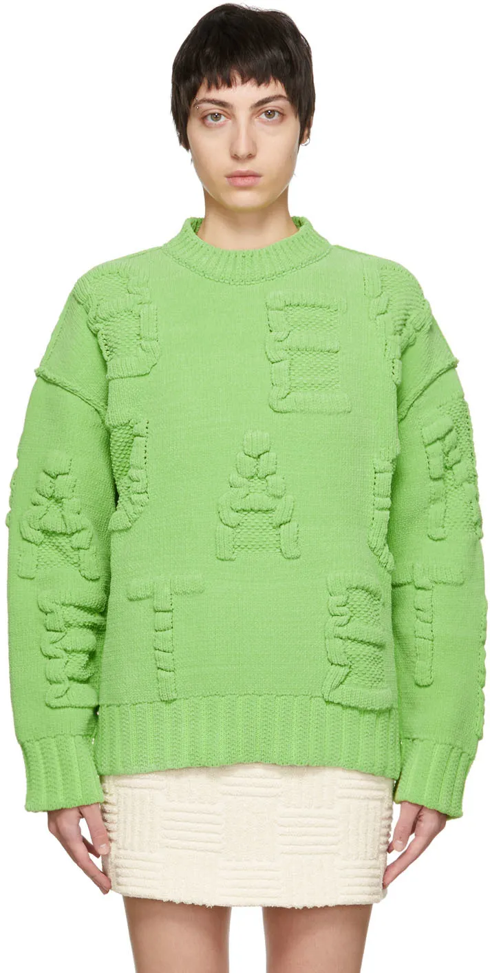 Alphabet Motif Ribbed-Knit Jumper