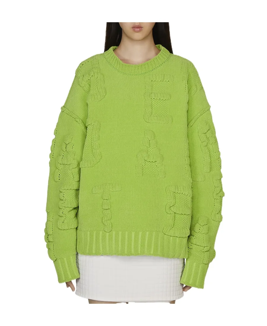 Alphabet Motif Ribbed-Knit Jumper