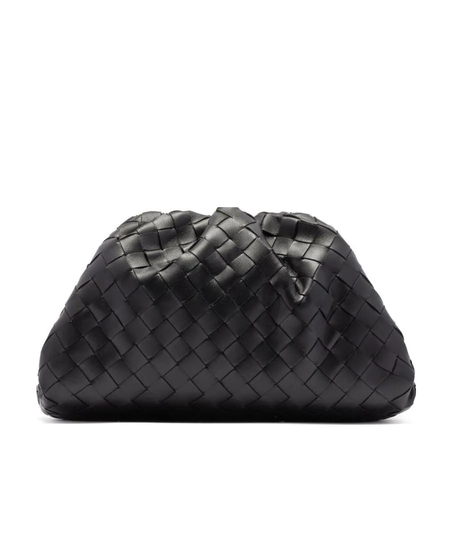 Interwoven-Design Clutch Bag