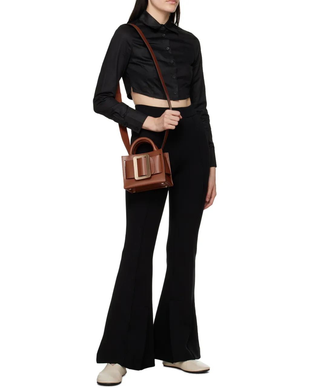 Logo Folding Cover Shoulder Bag