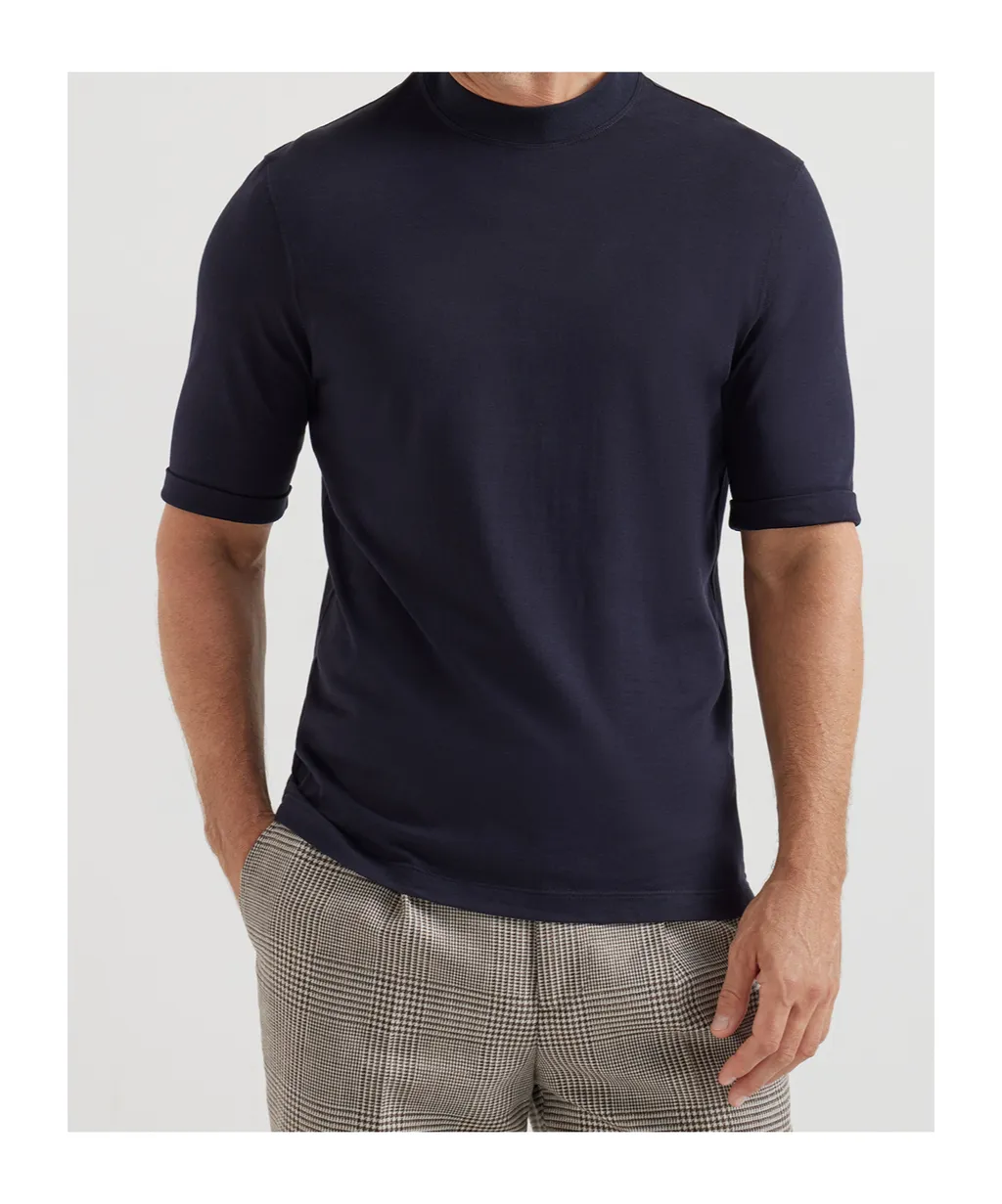 Jersey Mock Neck T-Shirt