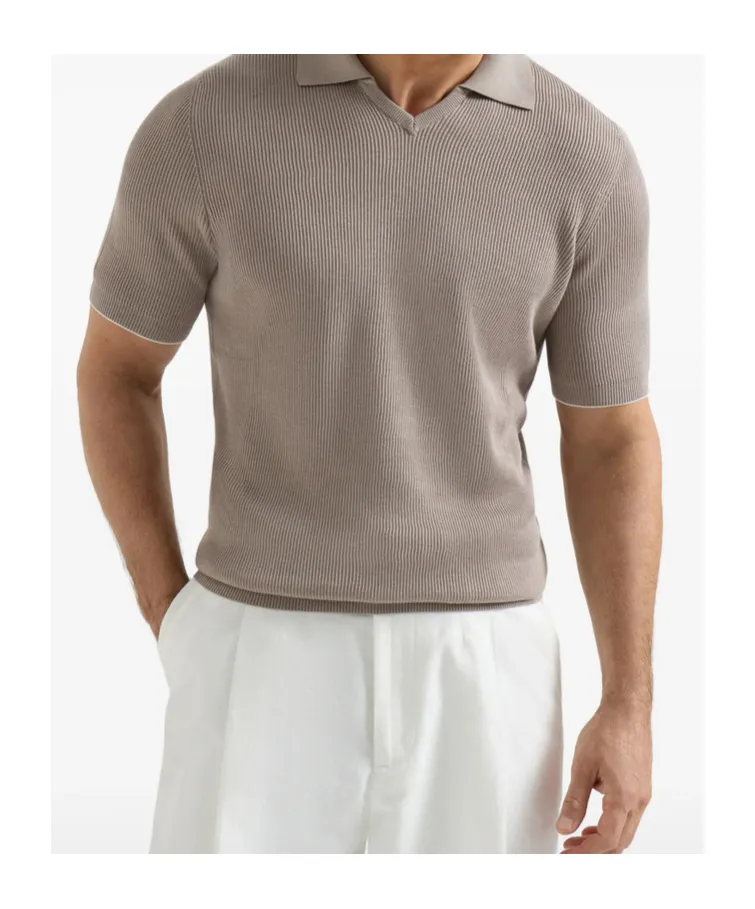 V-Neck Short-Sleeve Polo Shirt
